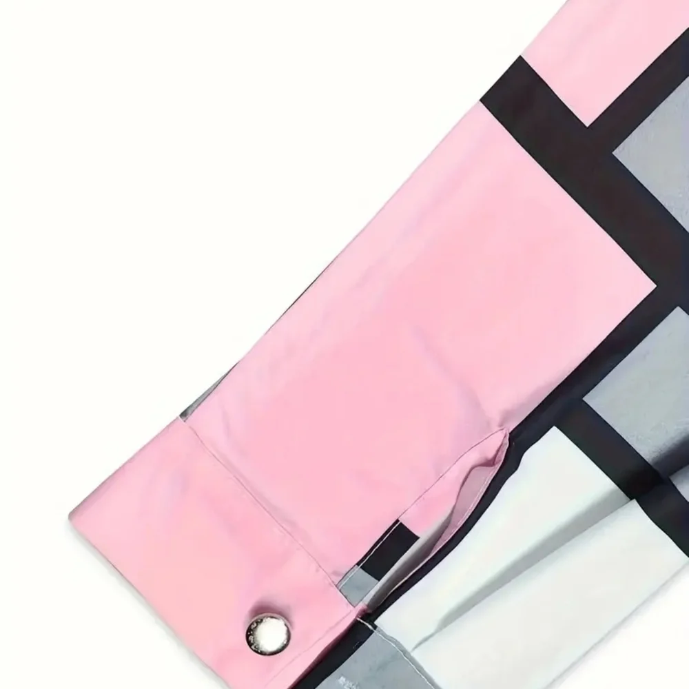 Geometric Pink and Gray Button Down Shirt - Picture 5 of 7